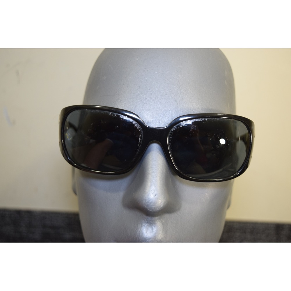 Chanel 6014 c.501/87 Black Wrap Sunglasses Silver CC Logo Italy 64-16 120 FLAWS - Picture 2 of 16